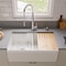Alfi Brand 33 inch x 20 inch Workstation Double Bowl Step Rim Fireclay Farm Sink w Accessories ABFS3320D-W - alternate 2